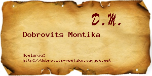 Dobrovits Montika névjegykártya